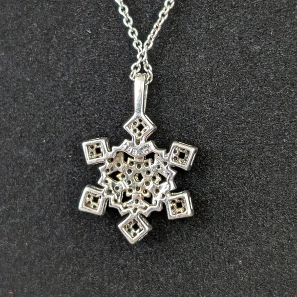 Vintage IBB Rhinestone Snowflake Necklace - Picture 4 of 6